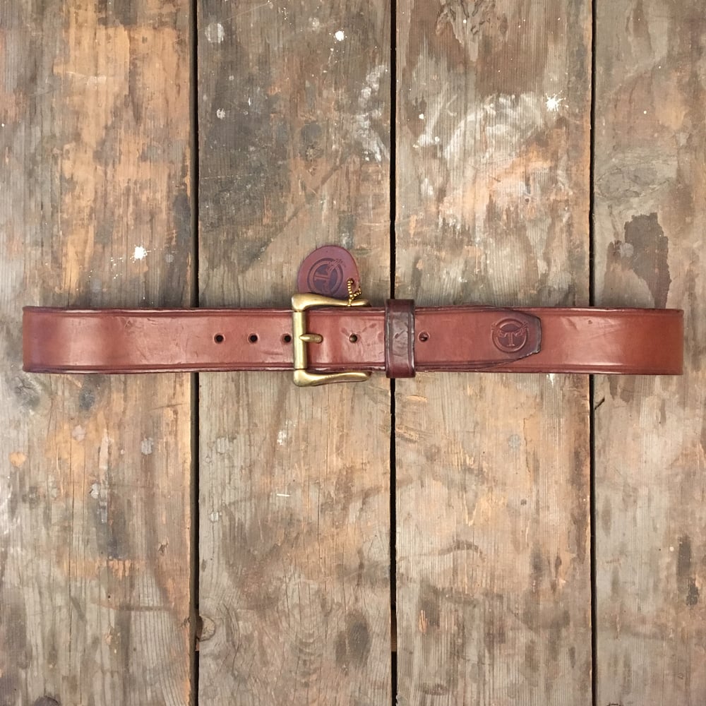 Image of THEDI LEATHERS WESTERN BELT BROWN