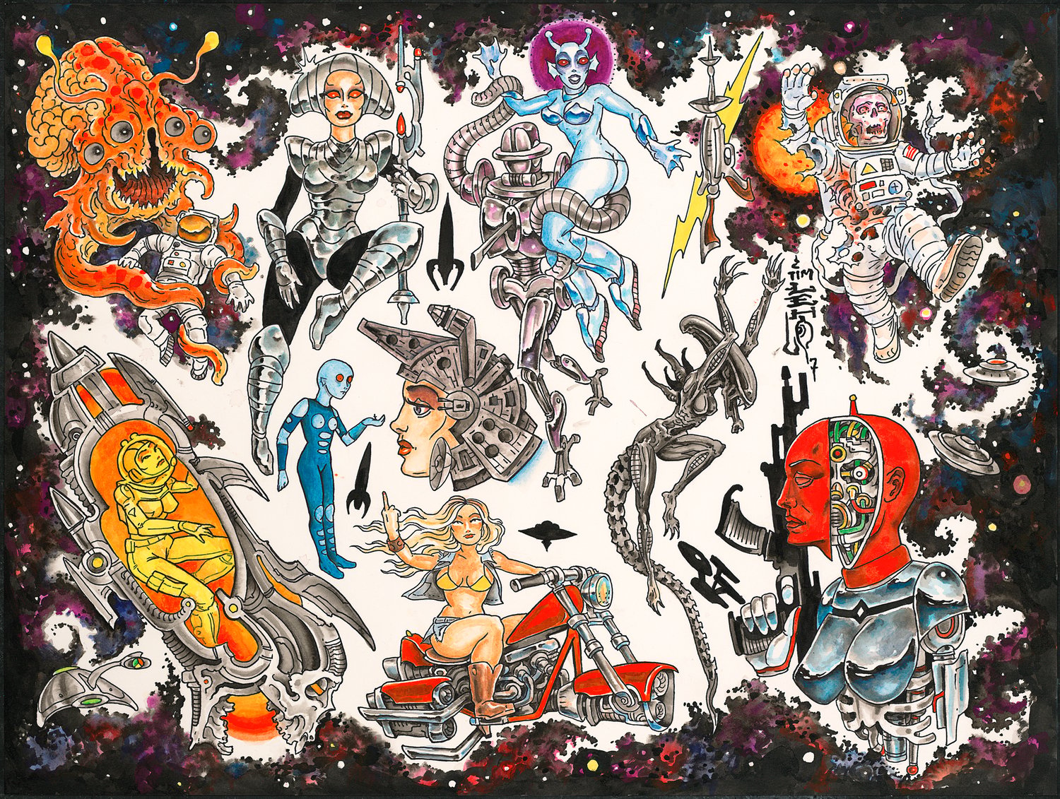 Image of Tim Lehi “Science Fiction Tattoo Designs” Poster