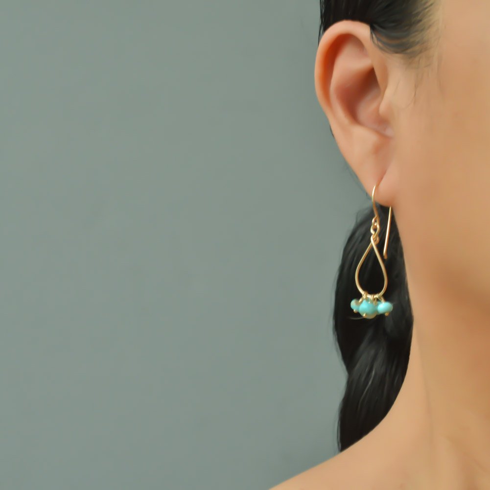 Image of Kingman turquoise earrings 14kt gold-filled
