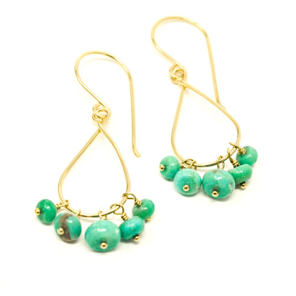 Image of Kingman turquoise earrings 14kt gold-filled