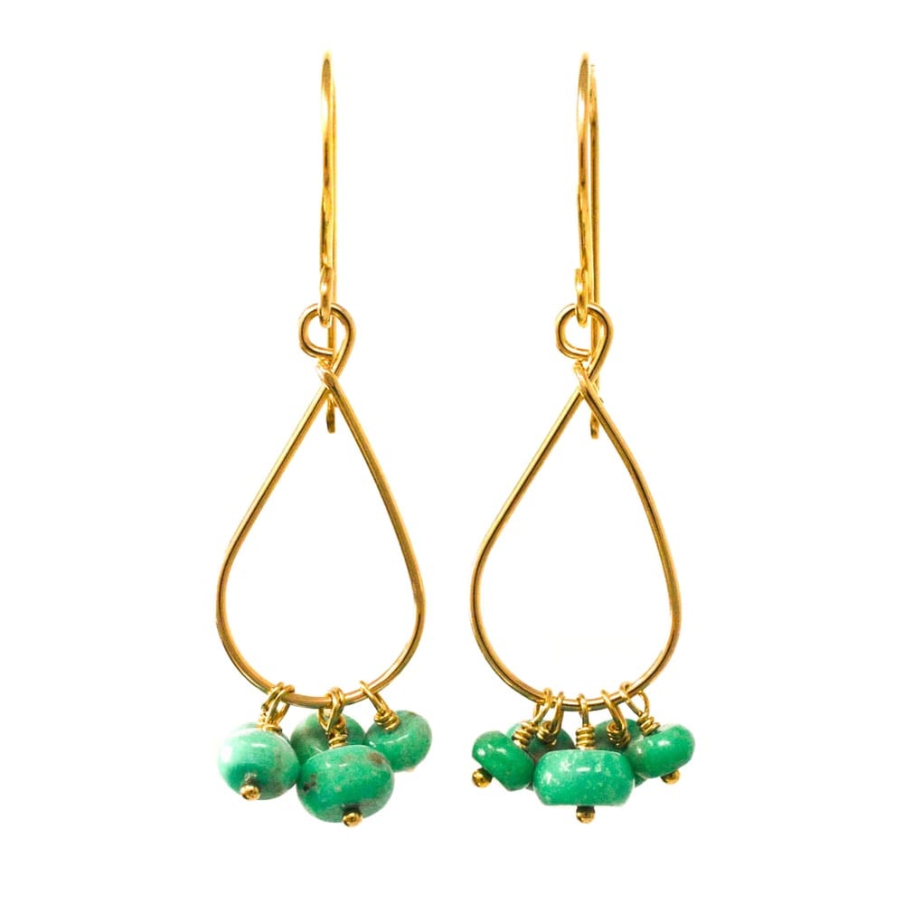 Image of Kingman turquoise earrings 14kt gold-filled