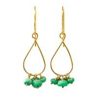 Image 1 of Kingman turquoise earrings 14kt gold-filled
