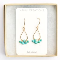 Image 4 of Kingman turquoise earrings 14kt gold-filled