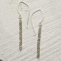 Image 5 of Labradorite line earrings sterling silver