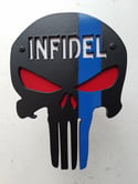 Punisher Skull with "INFIDEL" Hitch Cover - Two Layer