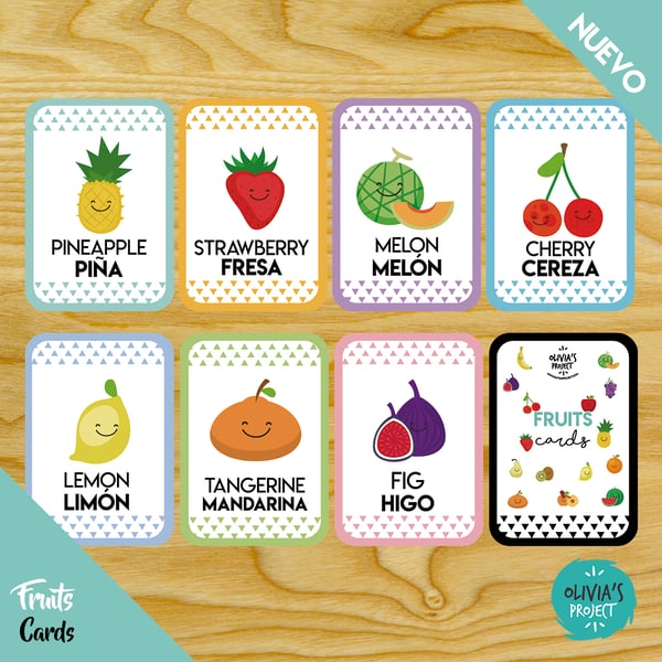 Image of Fruits Cards Bilingües