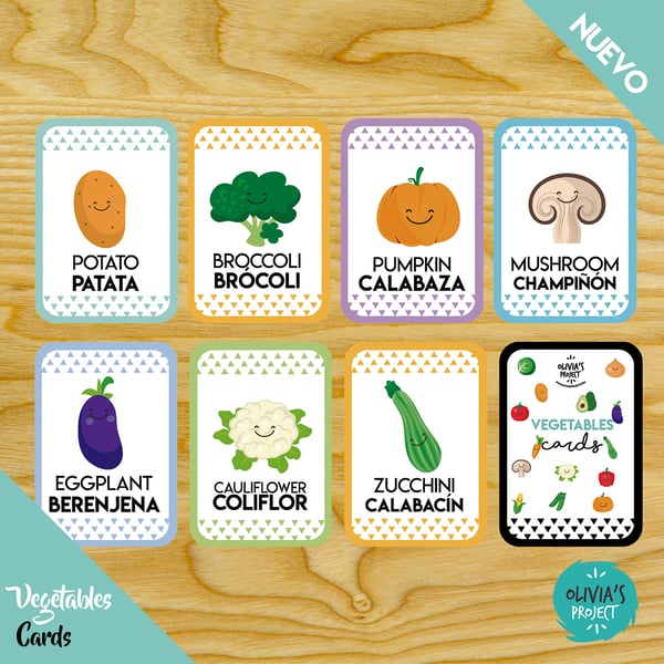 Image of Vegetables Cards Bilingües