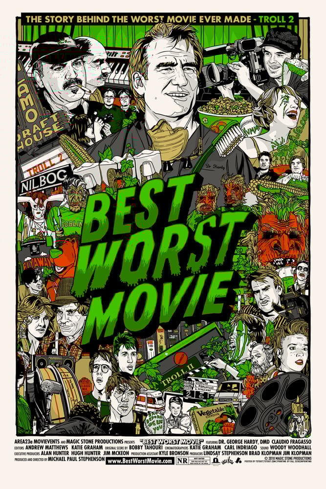 Image of BEST WORST MOVIE - Limited Edition By Tyler Stout: Large 24"x36" GREEN & GOLD (U.S.& Canada ONLY)