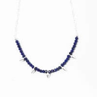 Image 2 of Lapis lazuli sterling silver spike necklace