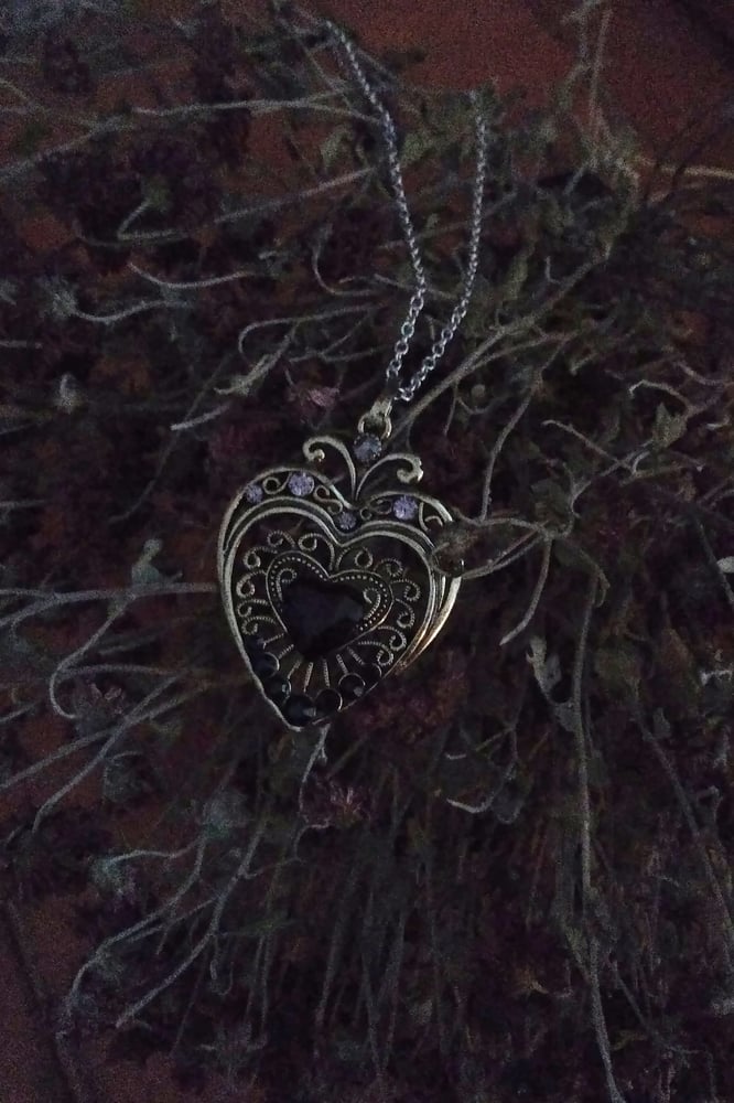 Image of Pendant Black Heart Necklace
