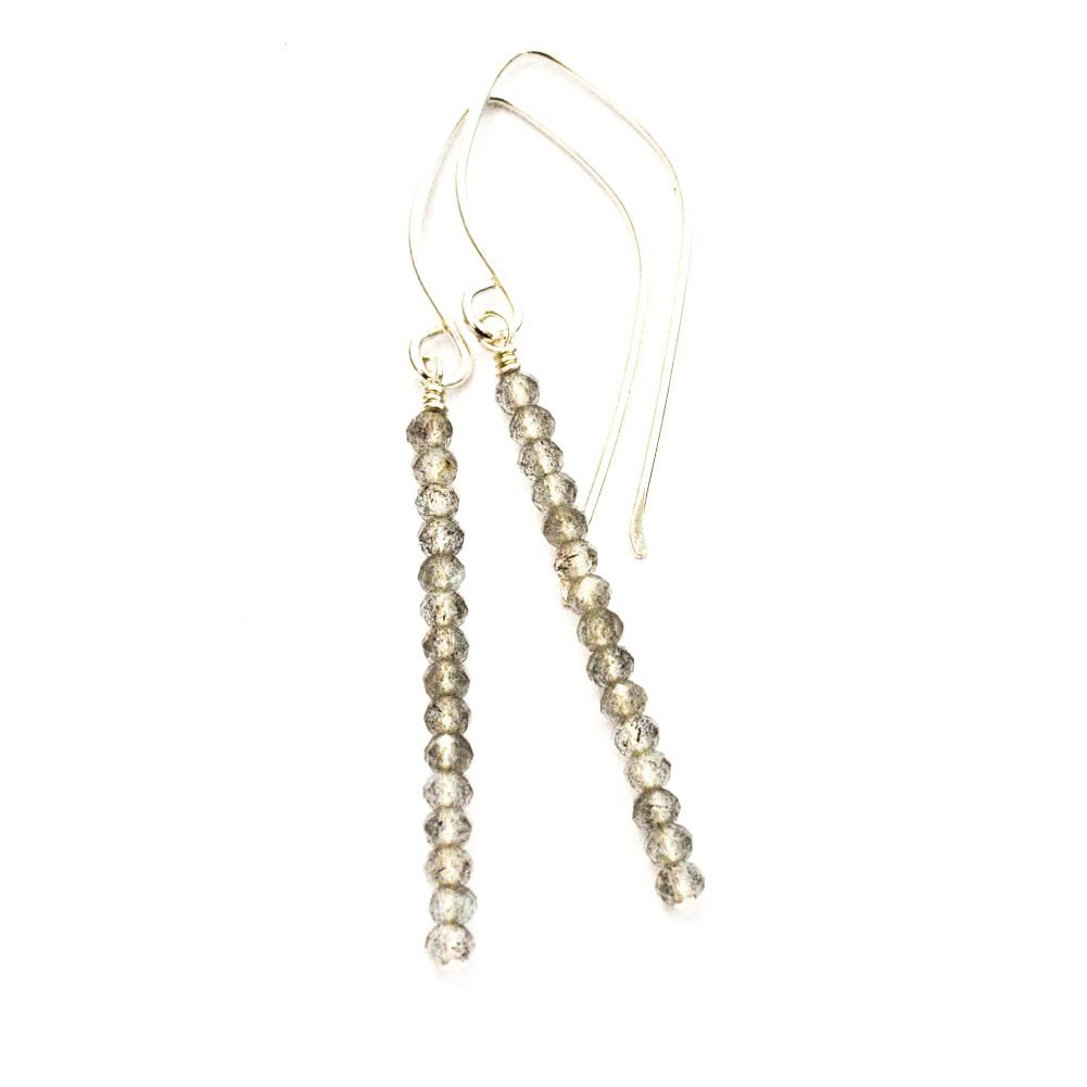 Image of Labradorite line earrings sterling silver