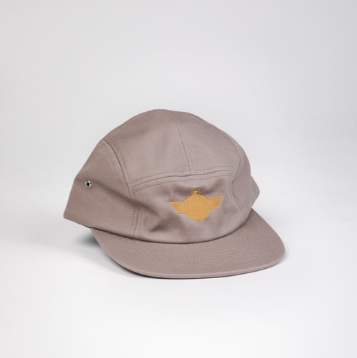 Image of FlyTimez 5 Panel Hat (Stone/Gold)