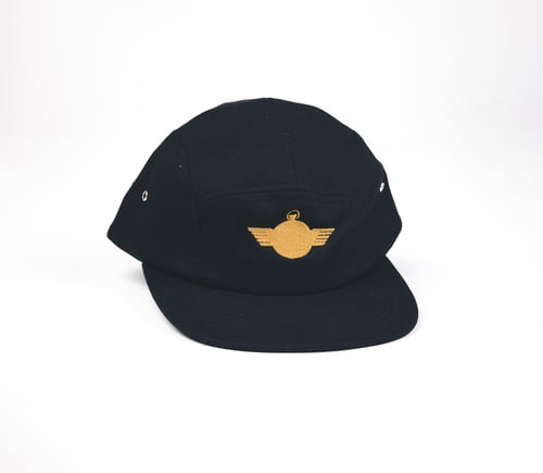 Image of FlyTimez 5 Panel Hat (Black/Gold)