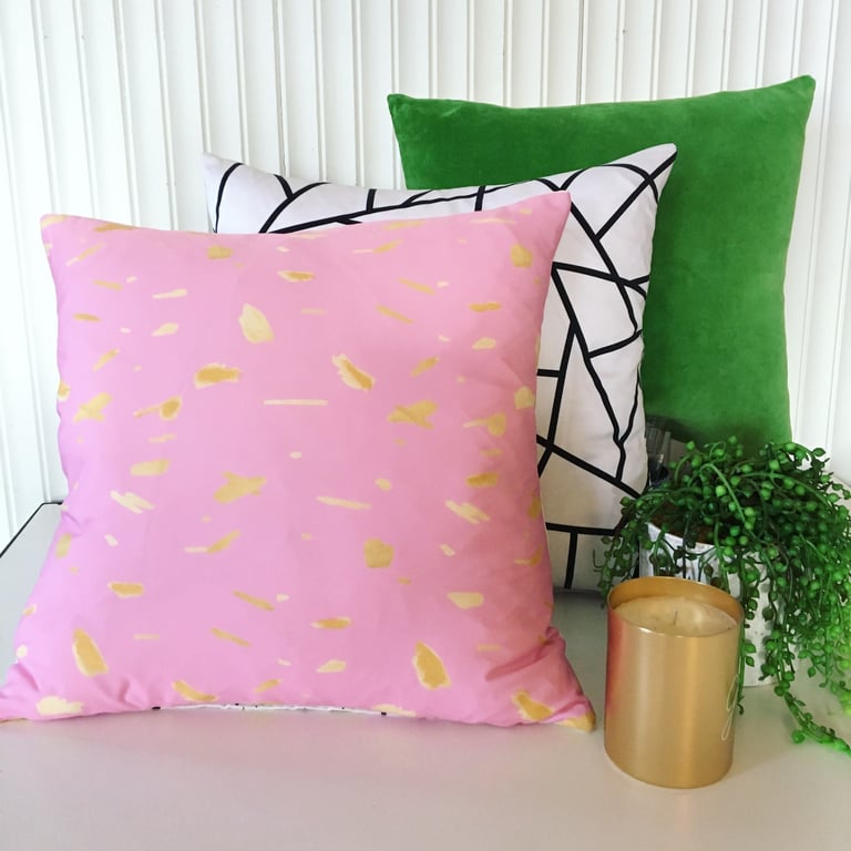 Gold Splatter Musk Cushion Cover