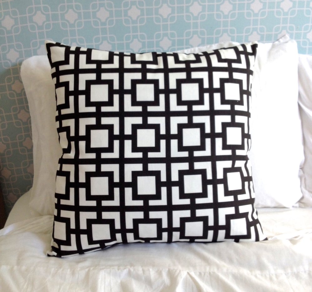 Image of Mod Squares Black and white Cushion Cover