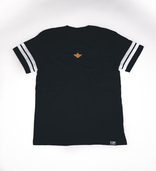 Image of FlyTimez "Touchdown" Tee (Black/White/Gold)