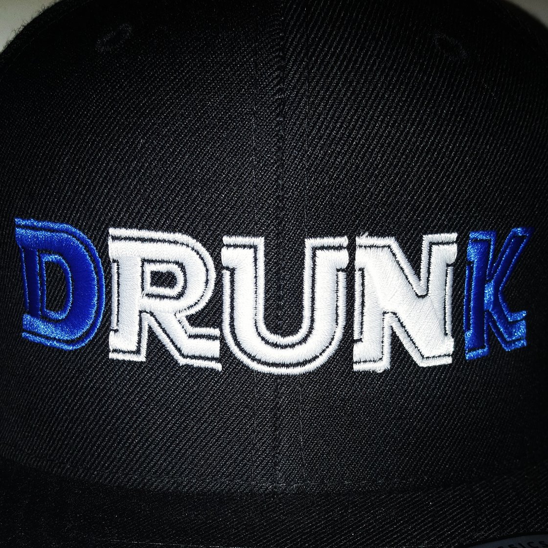 Image of Embroidered Drunk Snap back D&K Royal Blue