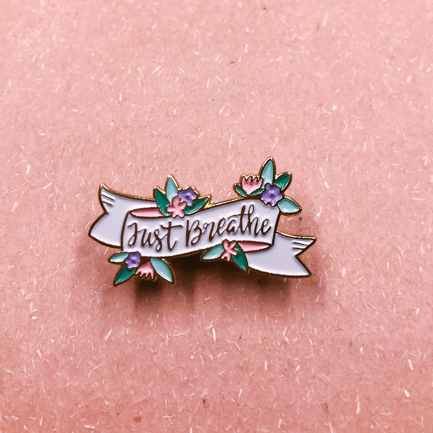 Image of Just Breathe Enamel Pin