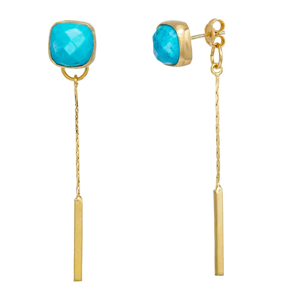 Image of TURQUOISE FRIENDSHIP FRONT-BACK EARRINGS