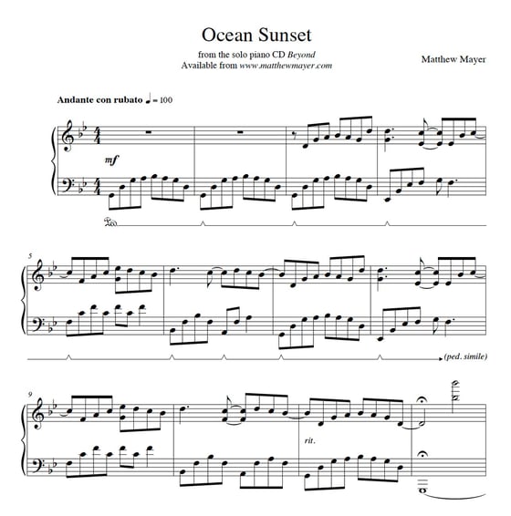 Image of NEW - Ocean Sunset Sheet Music