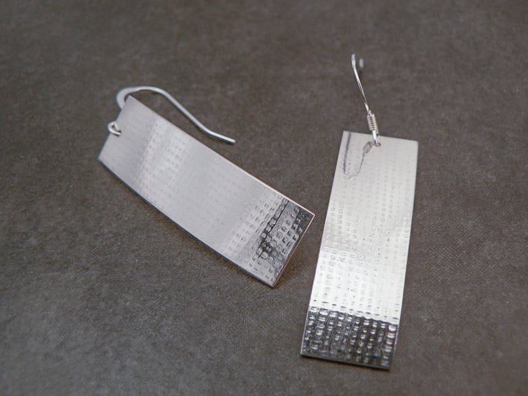 Image of Linen imprinted earrings
