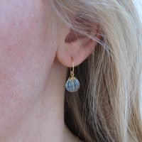 Image 5 of Lotus Fluted Gemstone Earrings Amethyst, Prasiolite, Rose Quartz