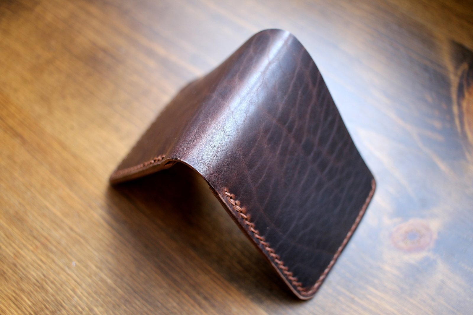Hides and Stitches — Traditional Bifold Wallet in Horween Waxed Flesh ...