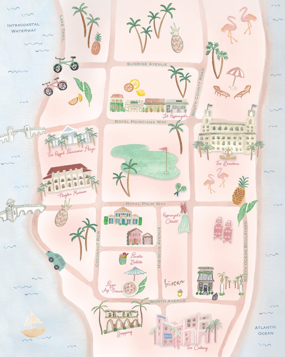 Palm Beach Lately — Palm Beach Map Print