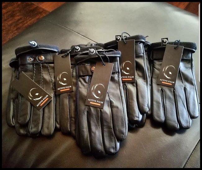 Active Palm ➐™  - Thermal 🔥🔥  Touchscreen Leather Gloves (Black)