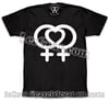 3D PUFF glow in the dark LESBIAN LOVE logo /  BLACK