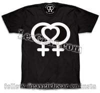 Image 1 of 3D PUFF glow in the dark LESBIAN LOVE logo /  BLACK