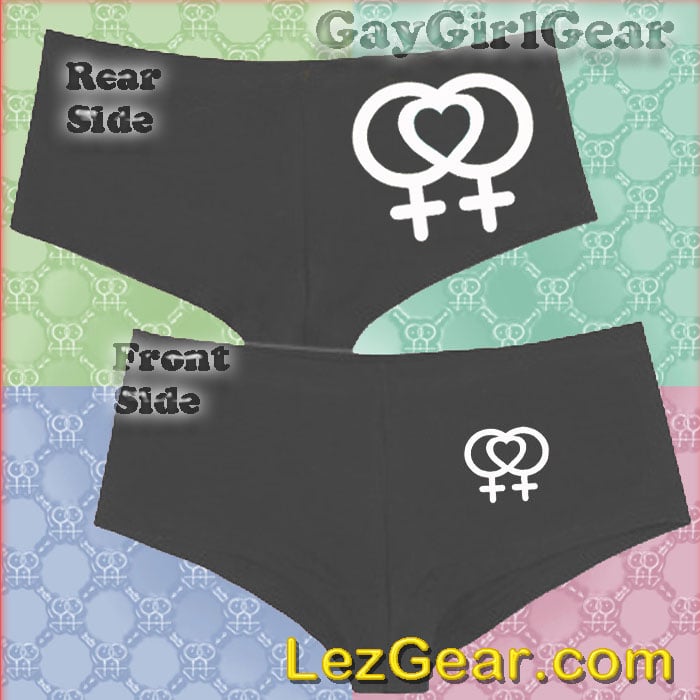 Lez Love Lez HOT PANTS Cheeky Booty Shorts BLK