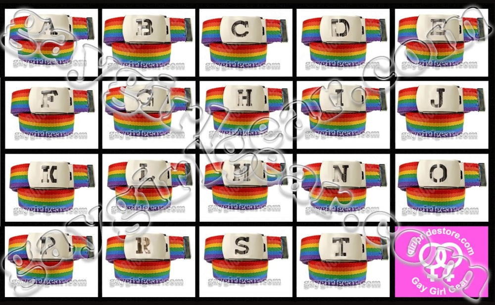 CHOOSE YOUR INITIAL  Gay Pride Rainbow Belt