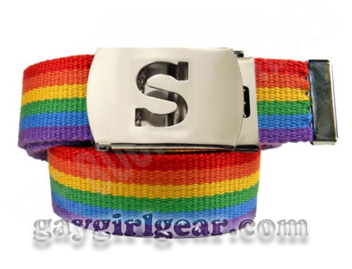 CHOOSE YOUR INITIAL  Gay Pride Rainbow Belt