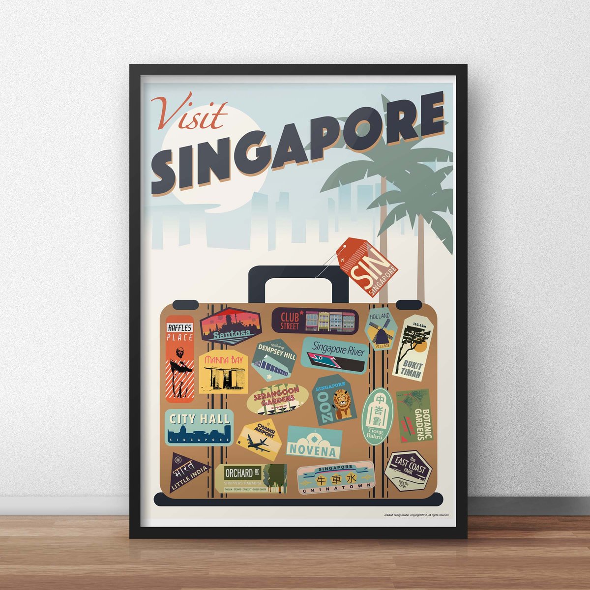 Image of Singapore Suitcase Poster