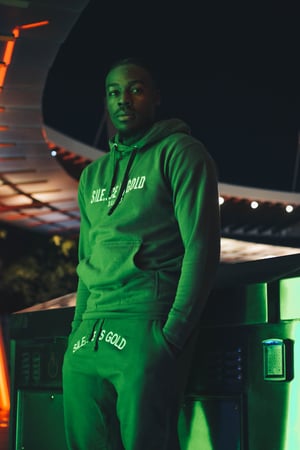 Image of White Logo | Olive Hoodie & Jogger