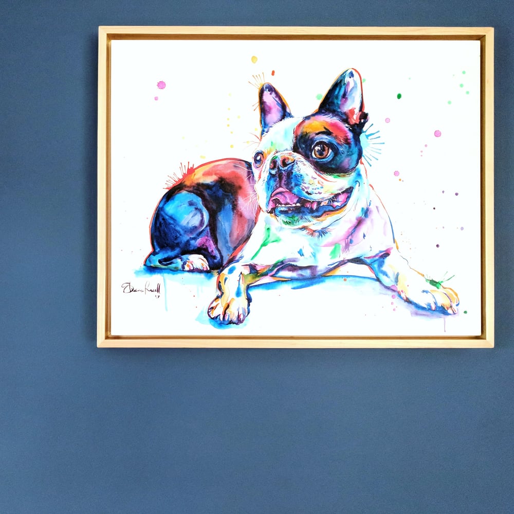 Image of PREMIUM Custom Watercolor Splash Pet Portrait on CLAYBOARD
