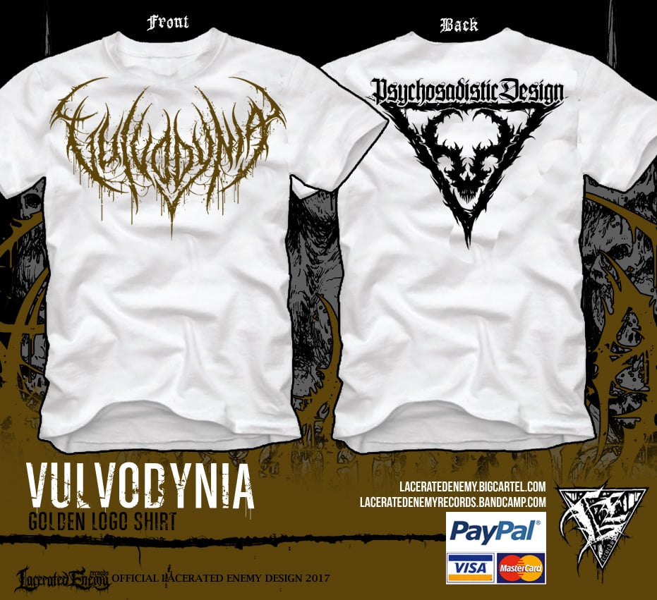 VULVODYNIA - Psychosadistic Design LOGO Tshirt (GOLD)