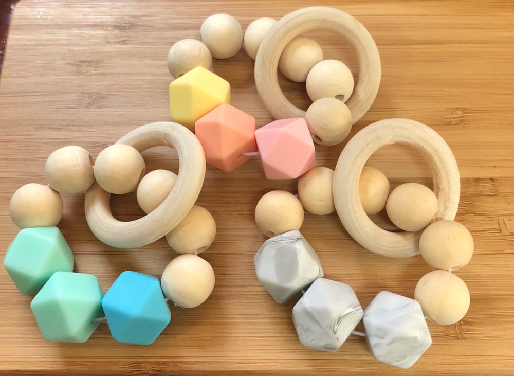 Image of Silicone and Wood Teether