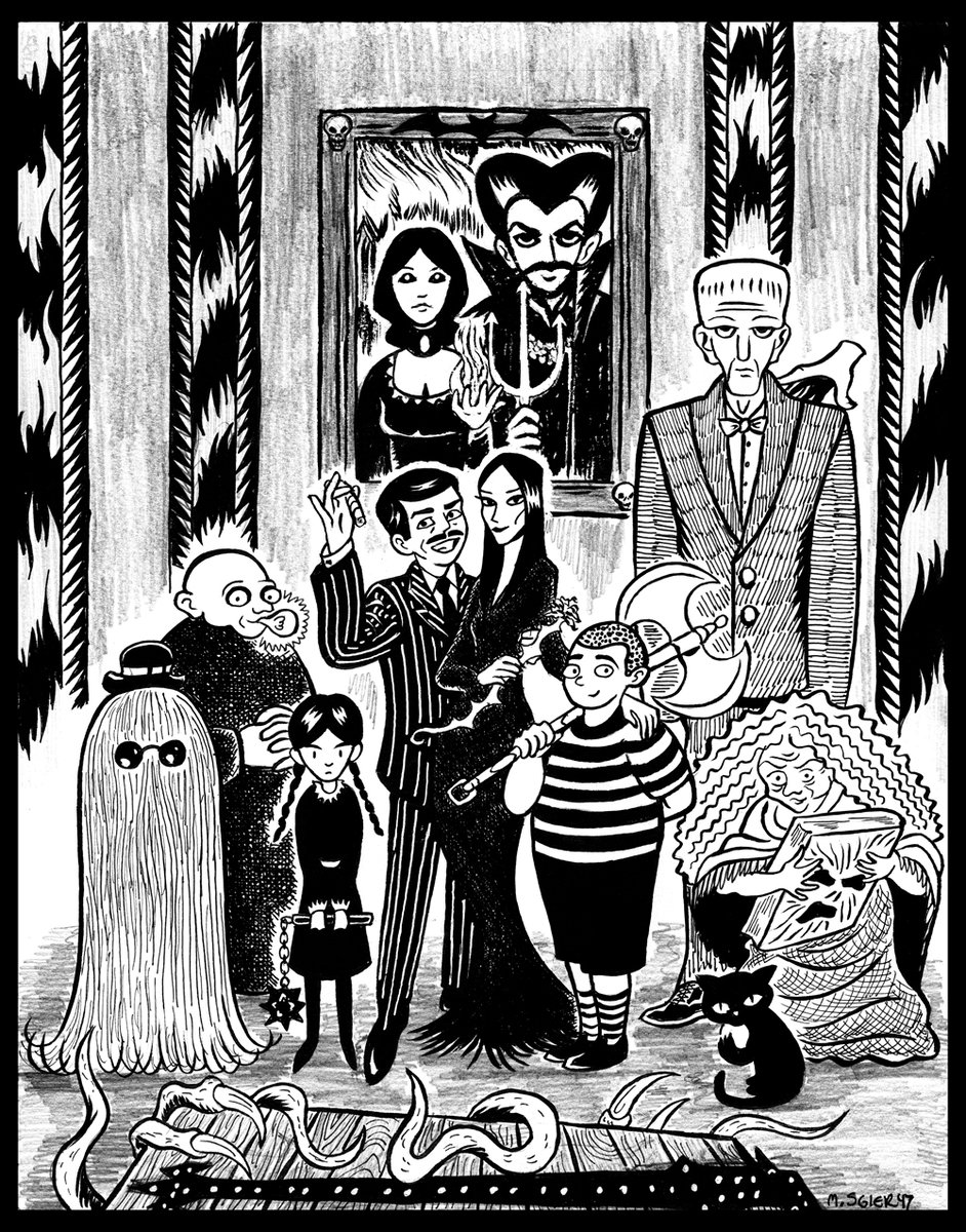 The Addams Family Mike Sgier Comics, Prints & Illustration