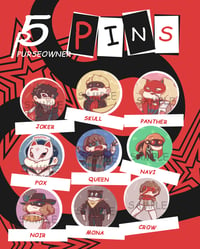 Persona 5 meme cat badges (INDIVIDUAL OR SET)