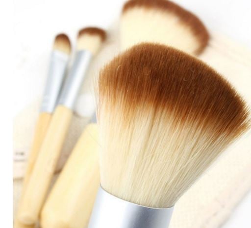 Image of 4 piece Bamboo Natural and cruelty free brush set