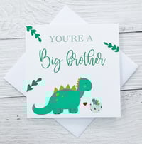 Image 4 of You’re a Big Brother Handmade Card - Special Dinosaur Card for New Big Brothers