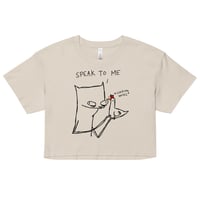 Image 1 of Women’s crop top speak to me 