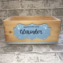 Image 3 of Personalised new baby wooden crate