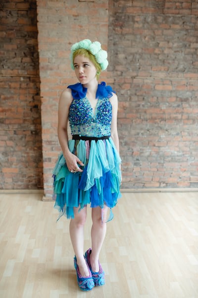 Image of HIVE BRAIN collection - one of a kind look - Designed by DEFECTIVE COLLECTIVE - sample BEADED water