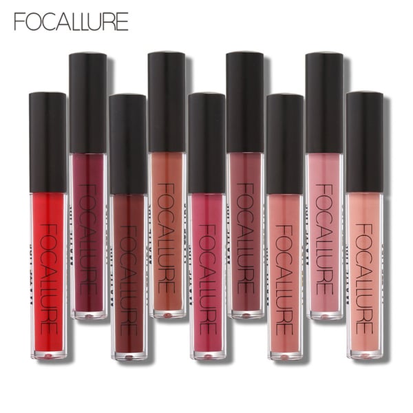 Image of FOCALLURE Waterproof Dark Purple Black Red Velvet Matte Liquid Lipstick