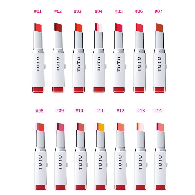 Image of TUTU Lips Makeup Double Color Gradient Lipstick 14 Color Gloss