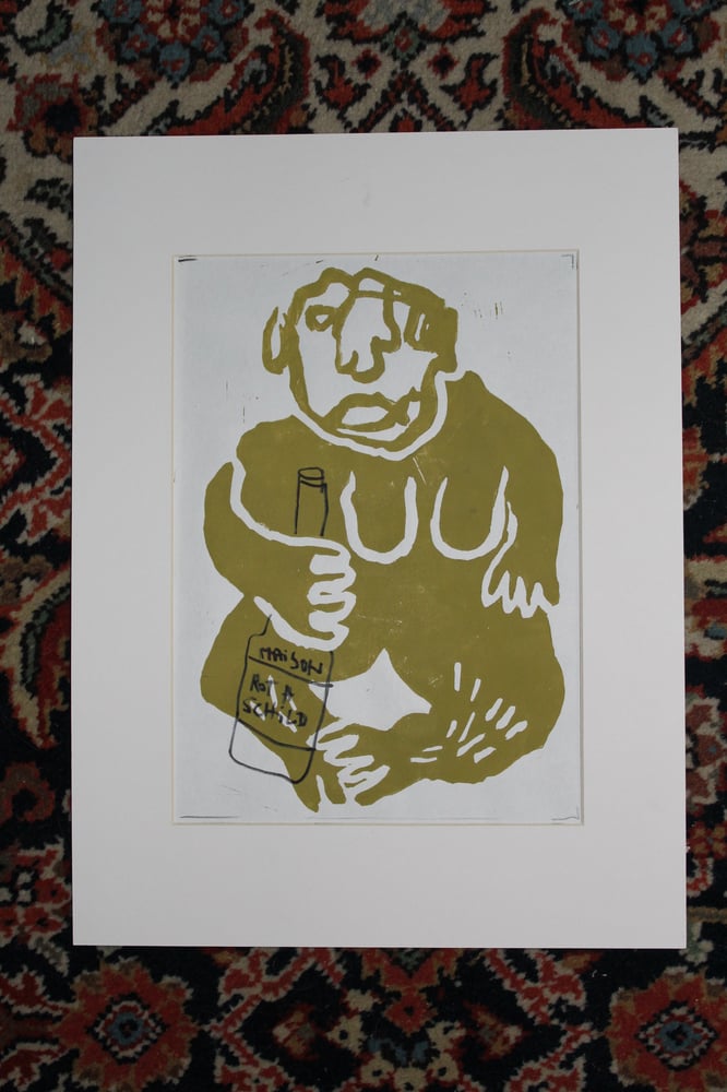 Image of Maison Rothschild Drinkin Ape - Color Linoprint//Drawing
