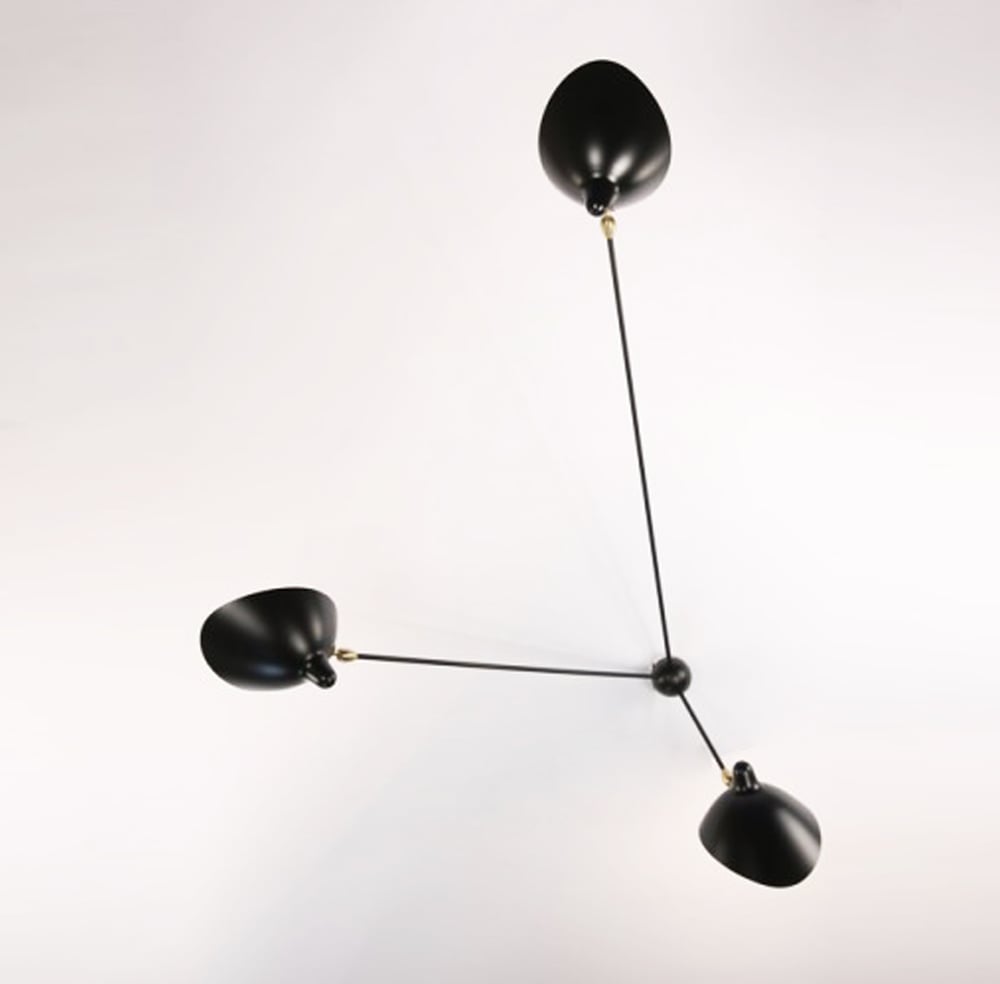 Image of Serge Mouille Style 3 Arms Wall Lamp - Spider Applique 3 fixed arms